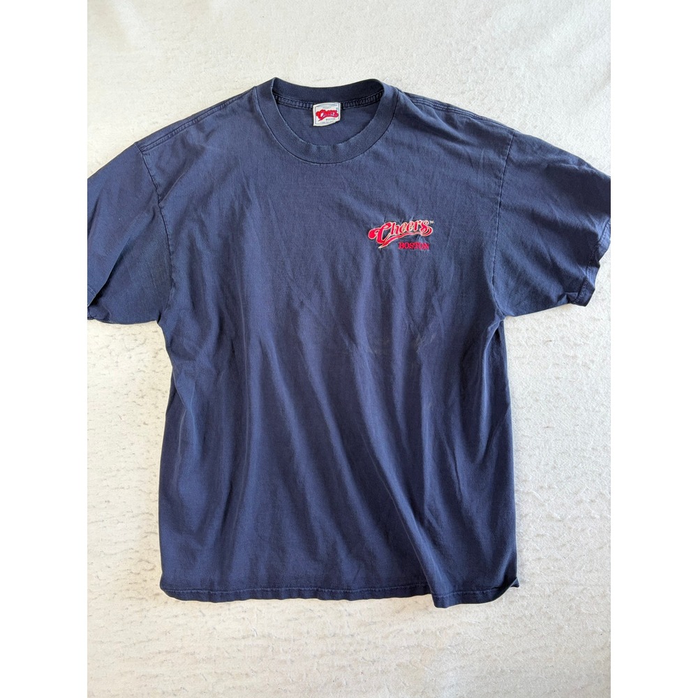 Cheers‎ T-Shirt Mens XL Navy Blue Boston TV Show Promo Graphic Tee